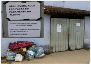 Escola Municipal localizada no bairro do Iguape fechou as portas por falta de pagamento. Foto: Blog Agravo.