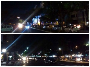 Como é possível perceber, a falta de iluminação pública de um trecho da avenida Soares Lopes no centro histórico de Ilhéus, está levando medo e insegurança não só aos comerciantes, como também aos turistas. Eles temem assaltos e exigem que a secretaria municipal competente tome as devidas providências. Foto: Ilhéus24h.